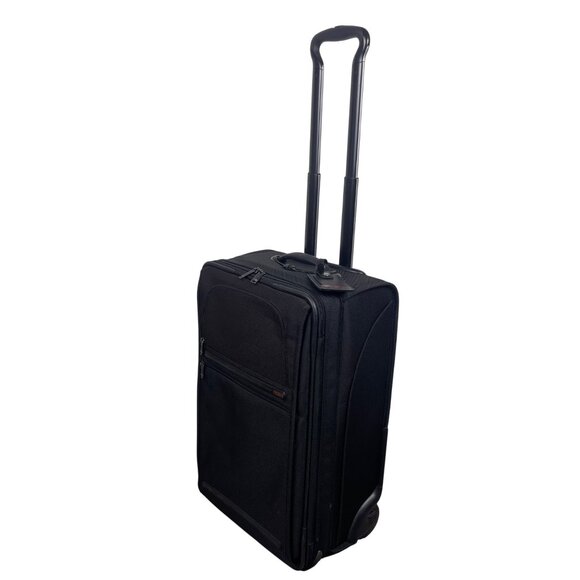 Tumi Black Nylon Wheeled Luggage With Telescopic Handle & “Just In Case” Bag - Picture 4 of 16